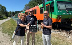 Vlakem putovala štafeta do Stožce, kde čekala na příjezd vody z pramene Teplé Vltavy